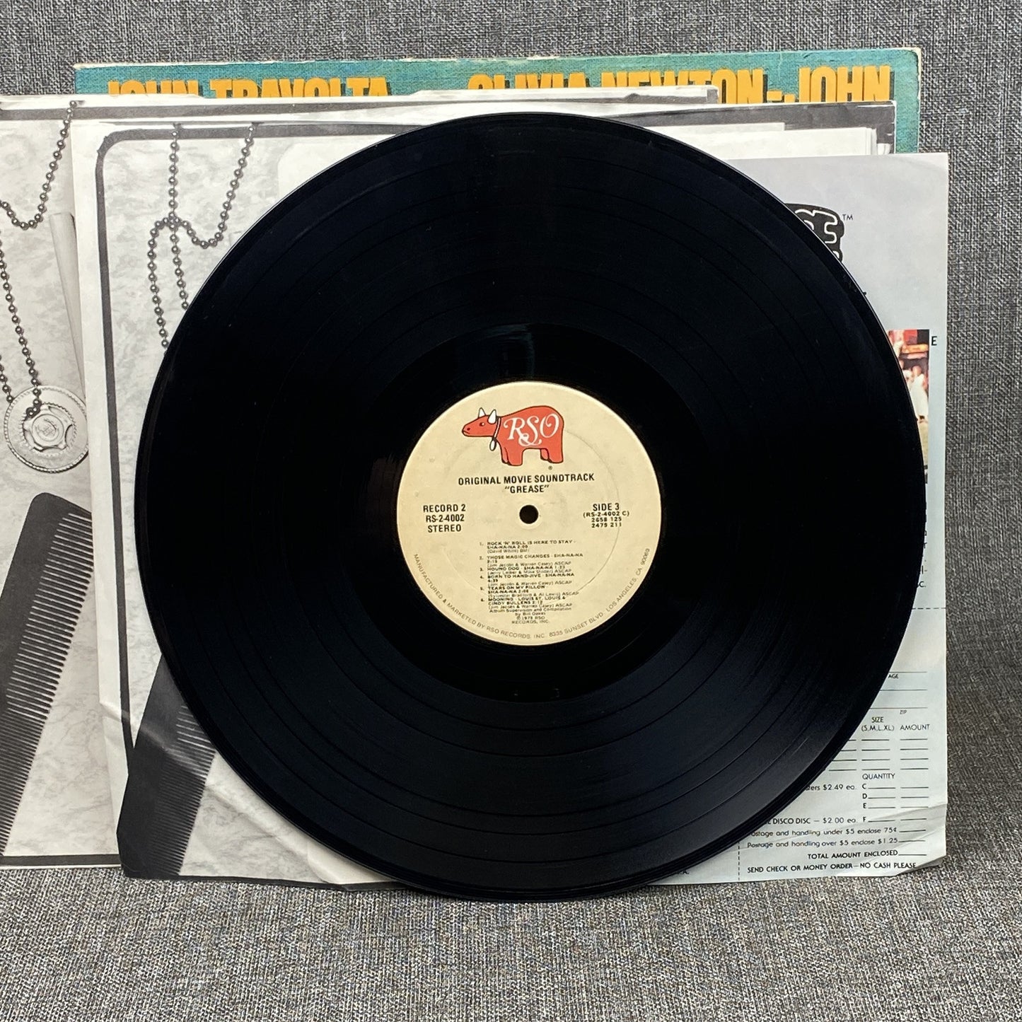 Grease Travolta Newton Movie Soundtrack Double Vinyl Record RSO Records 1978
