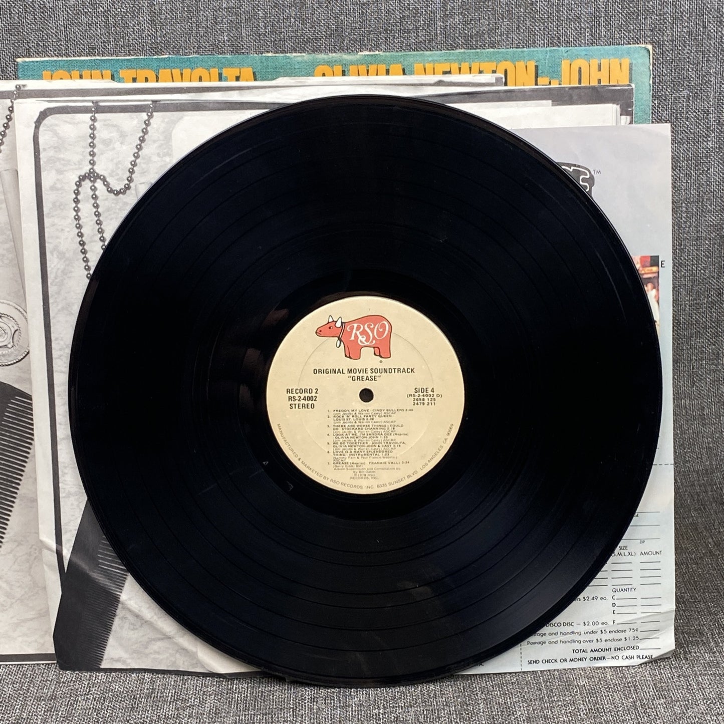 Grease Travolta Newton Movie Soundtrack Double Vinyl Record RSO Records 1978