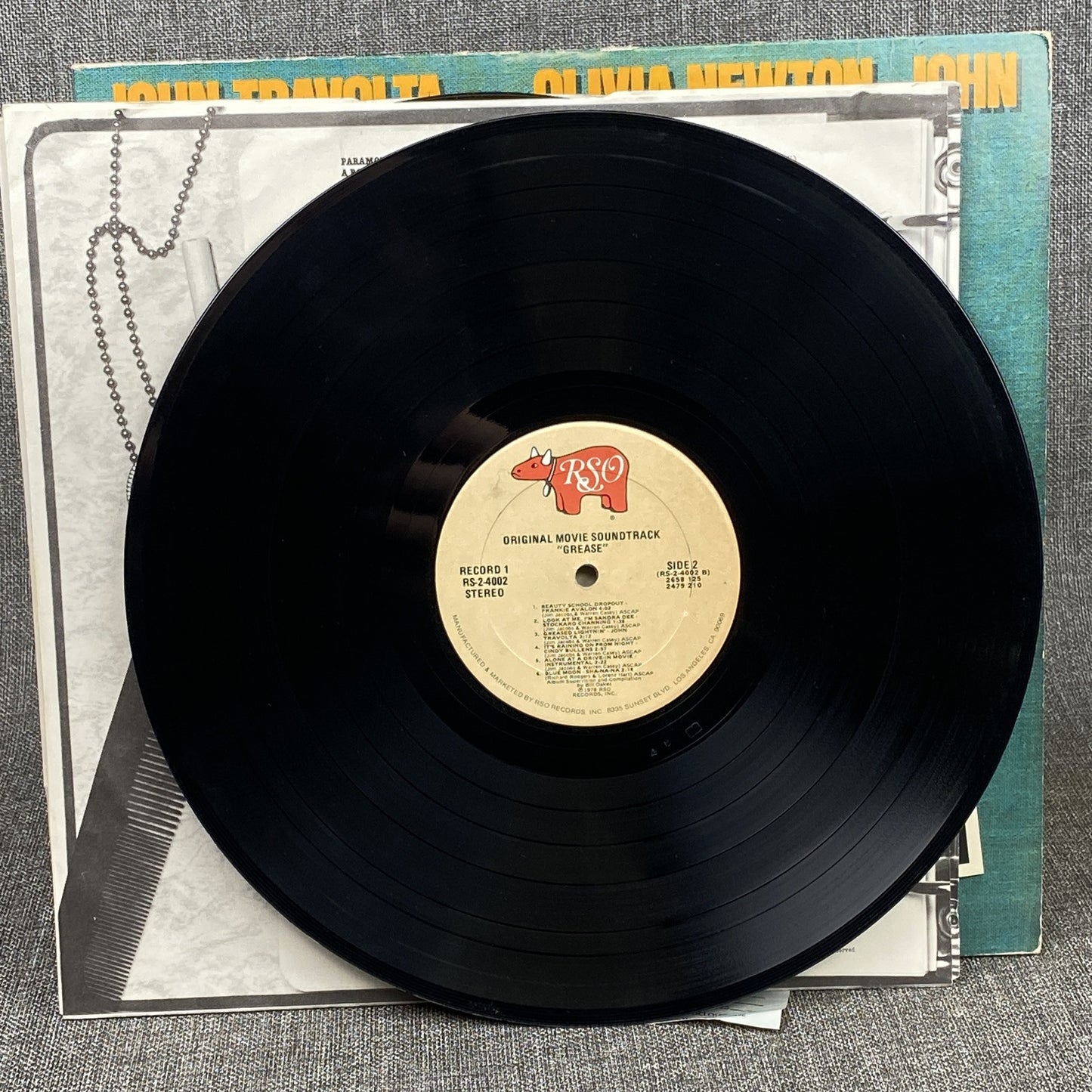 Grease Travolta Newton Movie Soundtrack Double Vinyl Record RSO Records 1978