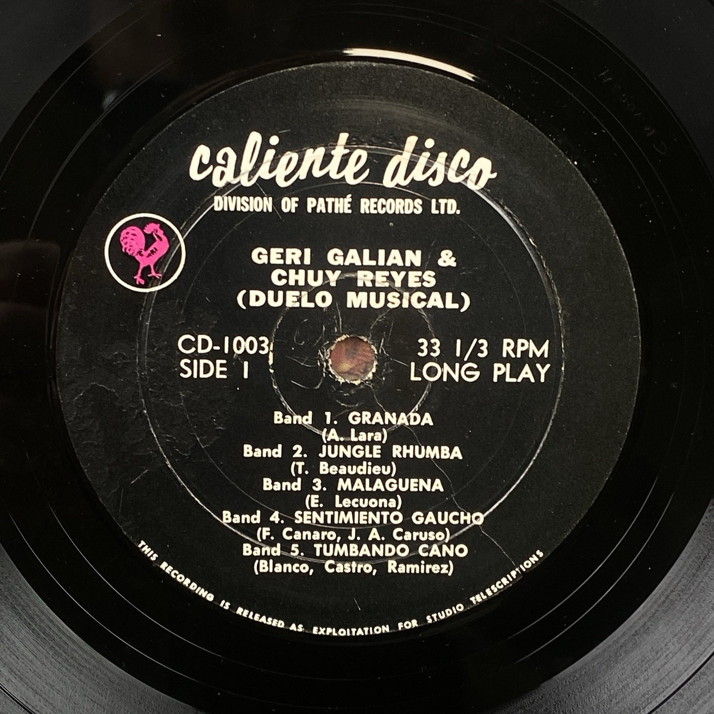 Geri Galian & Chuy Reyes - Duelo Musical - Caliente Discos - Latin Vinyl LP