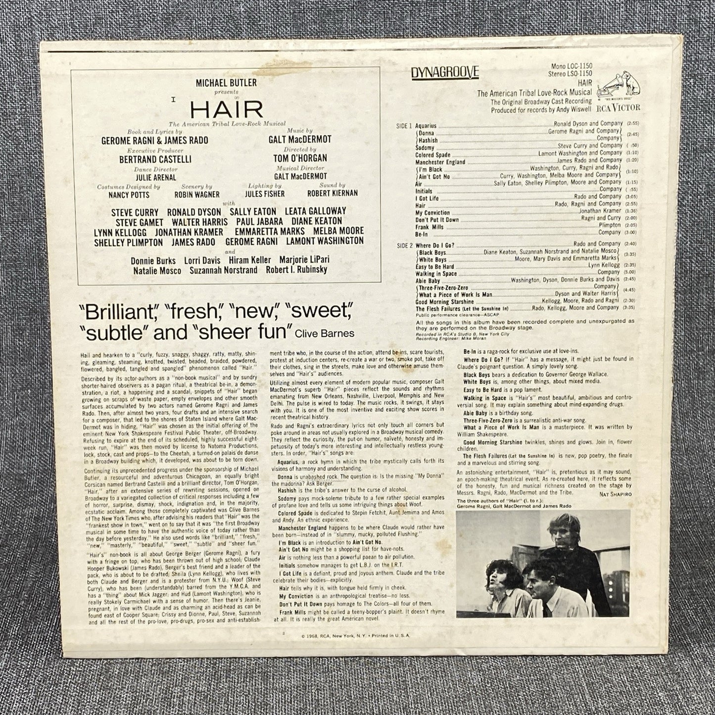 Hair Musical Vinyl Record 1968