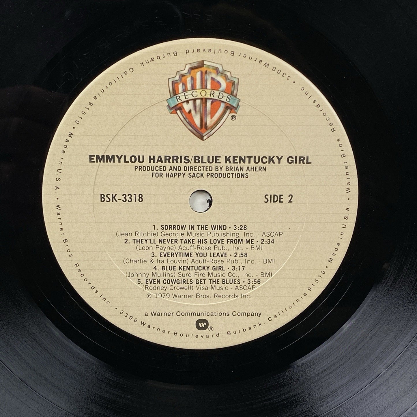 EMMYLOU HARRIS Blue Kentucky Girl WARNER BROS LP Vinyl Record - EXCELLENT