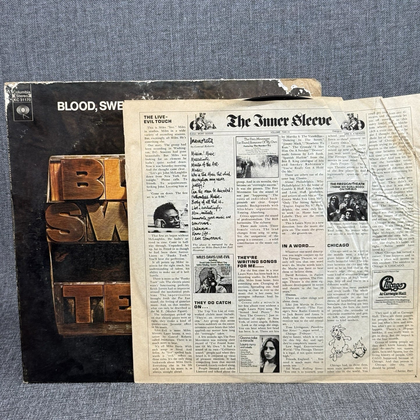 Blood Sweat And Tears Greatest Hits Vinyl Record Album LP- VG