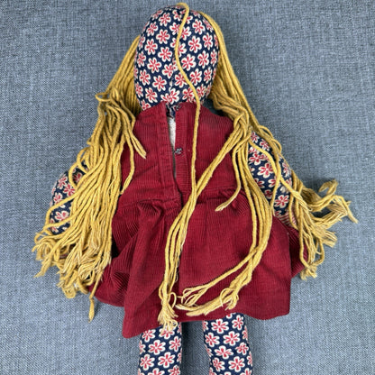 Looby Loo Doll VTG Fabric Rag Doll 1960s Character Hard Face Long Legs 21"
