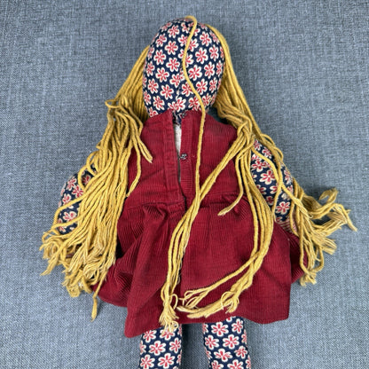 Looby Loo Doll VTG Fabric Rag Doll 1960s Character Hard Face Long Legs 21"