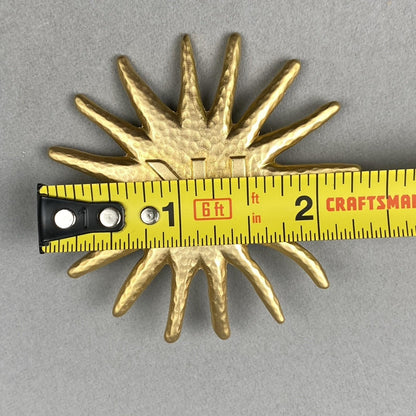 Vintage Helena Rubinstein Gold Tone Star / Sun shaped Brooch / Pin 2.25"