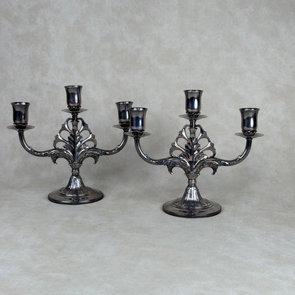MARQUISE 1847 Rogers Bros 3 Candle Candelabra Silver Plated 009156 IS Stamped