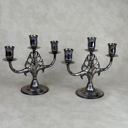 MARQUISE 1847 Rogers Bros 3 Candle Candelabra Silver Plated 009156 IS Stamped