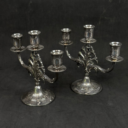 MARQUISE 1847 Rogers Bros 3 Candle Candelabra Silver Plated 009156 IS Stamped