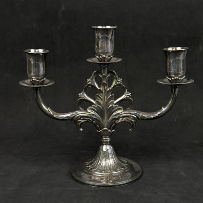MARQUISE 1847 Rogers Bros 3 Candle Candelabra Silver Plated 009156 IS Stamped