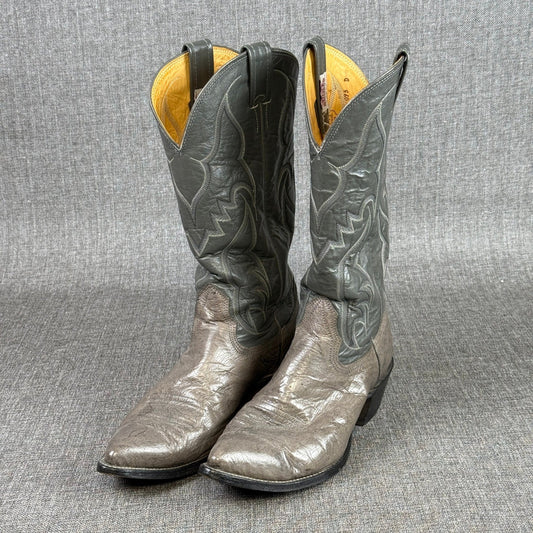 Nocona Cowboy Boots Mens Sz 9.5 D Gray Leather Western Style Made in USA