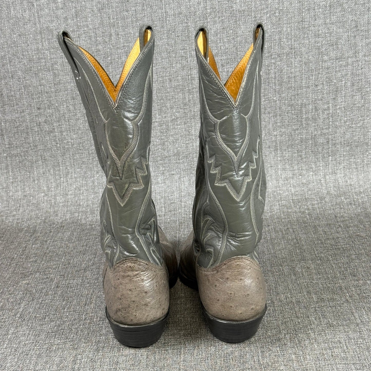 Nocona Cowboy Boots Mens Sz 9.5 D Gray Leather Western Style Made in USA
