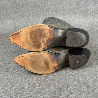 Nocona Cowboy Boots Mens Sz 9.5 D Gray Leather Western Style Made in USA