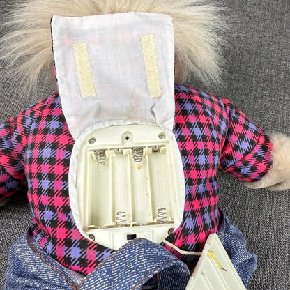 Vintage Tyco Bubba Lion Plush Toy 1997 Denim Overalls Shirt Sunglasses