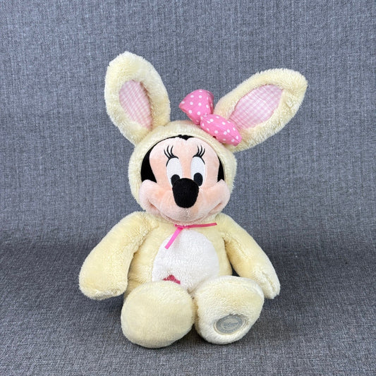 Disney Store Minnie Mouse Easter Bunny Plush 11 Inch Sitting Stuffed Animal Toy