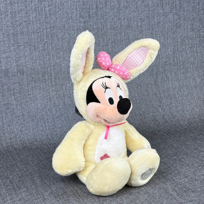 Disney Store Minnie Mouse Easter Bunny Plush 11 Inch Sitting Stuffed Animal Toy