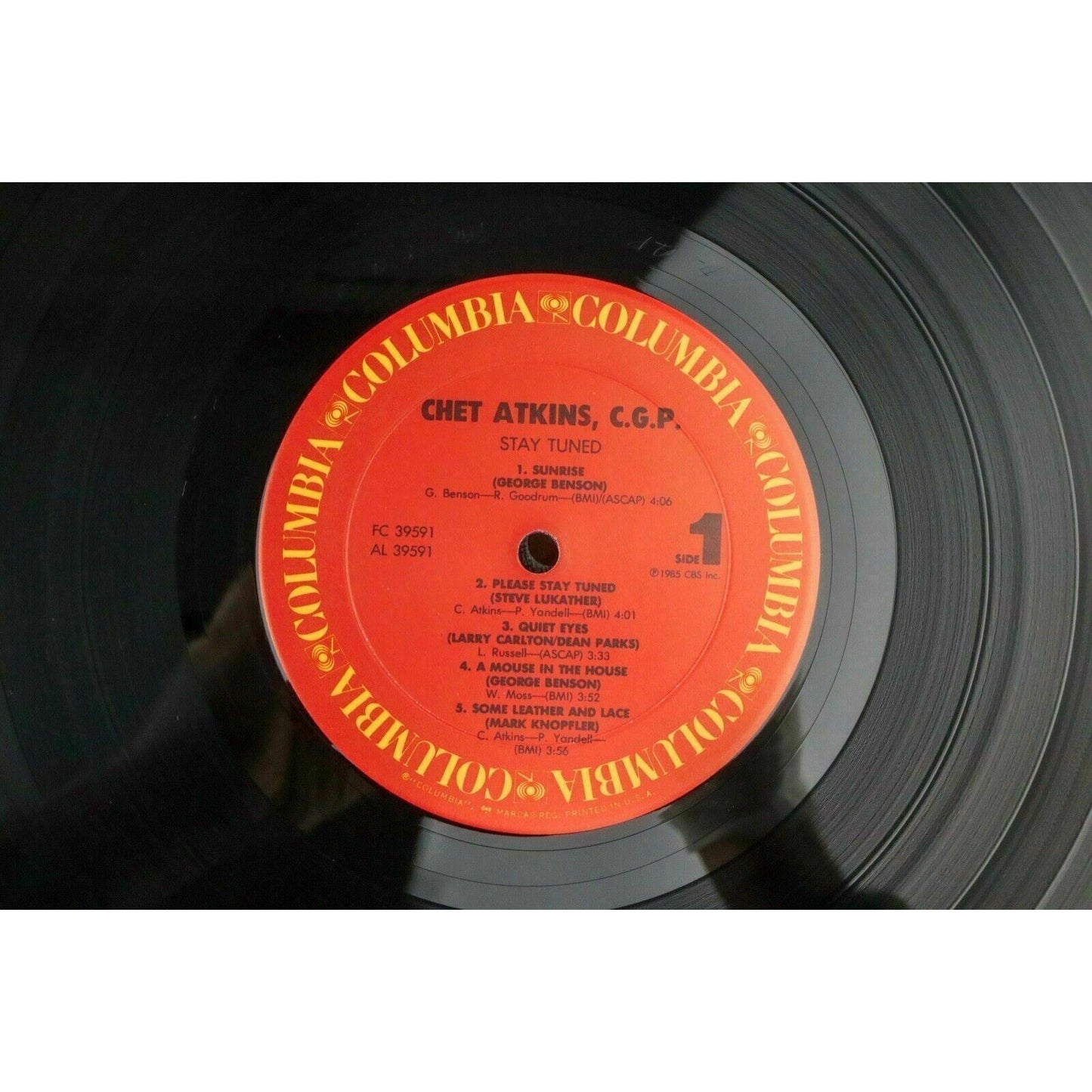 Chet Atkins Stay Tuned LP Vinyl Record Album 1985 Columbia Jazz Promo Copy