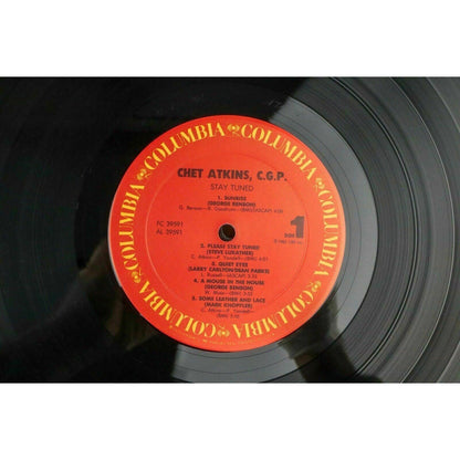 Chet Atkins Stay Tuned LP Vinyl Record Album 1985 Columbia Jazz Promo Copy