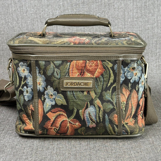 Jordache Floral Tapestry Bag Vintage Travel Carry On Handbag