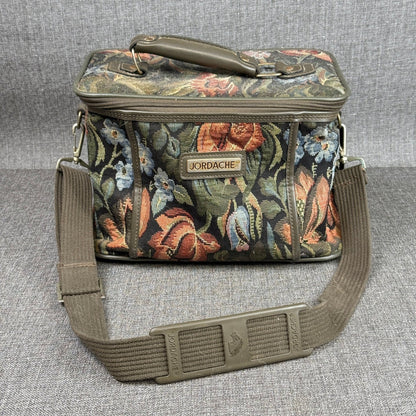 Jordache Floral Tapestry Bag Vintage Travel Carry On Handbag