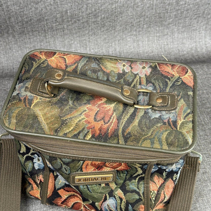 Jordache Floral Tapestry Bag Vintage Travel Carry On Handbag