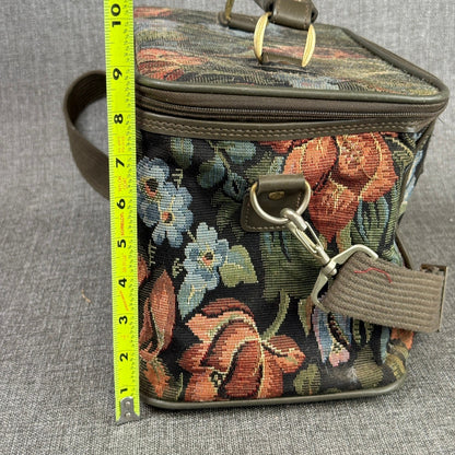 Jordache Floral Tapestry Bag Vintage Travel Carry On Handbag