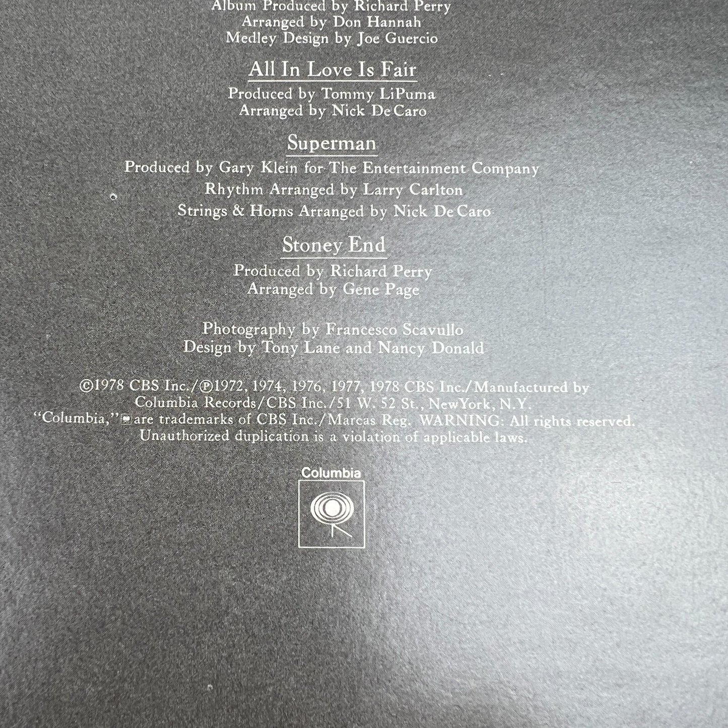 Barbra Streisand's Greatest Hits Volume 2 Vinyl Record LP FC 35679 1978
