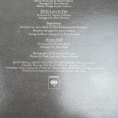 Barbra Streisand's Greatest Hits Volume 2 Vinyl Record LP FC 35679 1978
