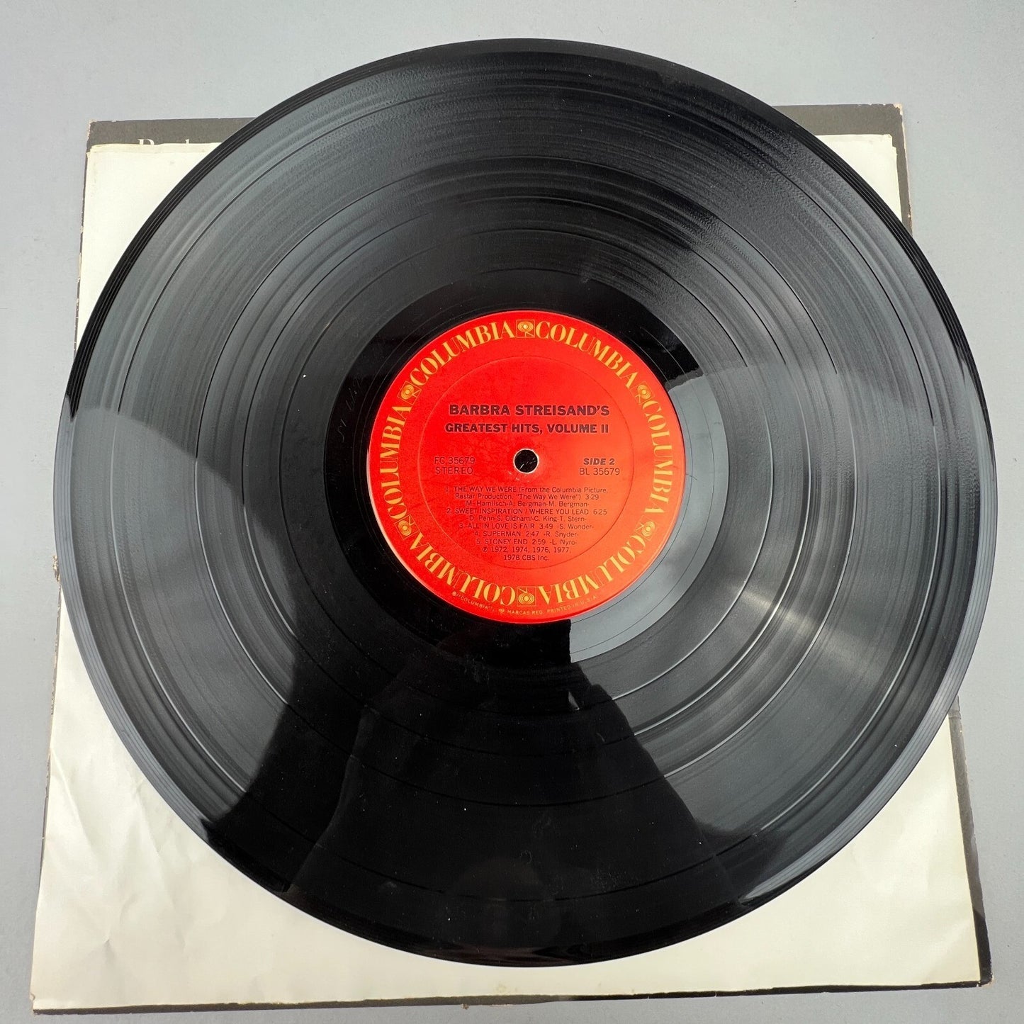 Barbra Streisand's Greatest Hits Volume 2 Vinyl Record LP FC 35679 1978