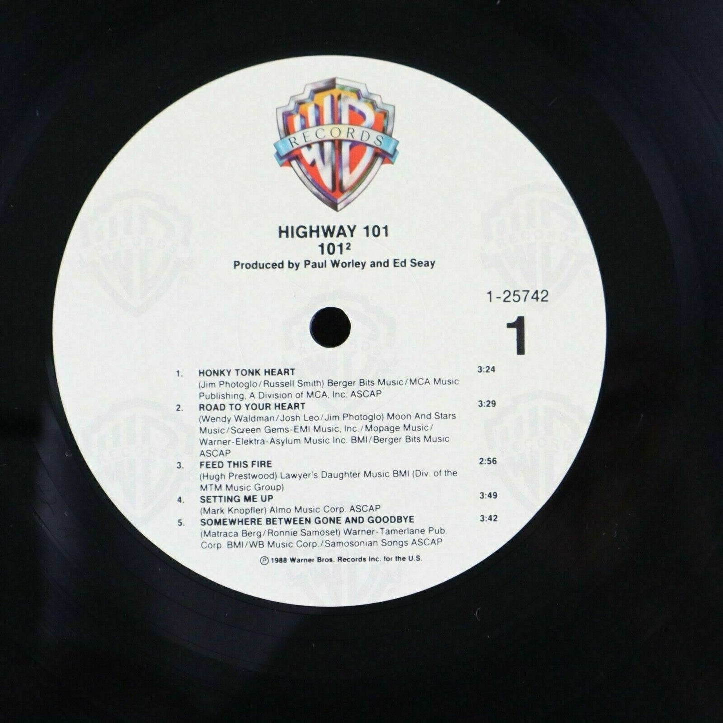 Highway 101 1998 PROMO Vinyl Record Album 1988 Warner Bros Country Pop Rock
