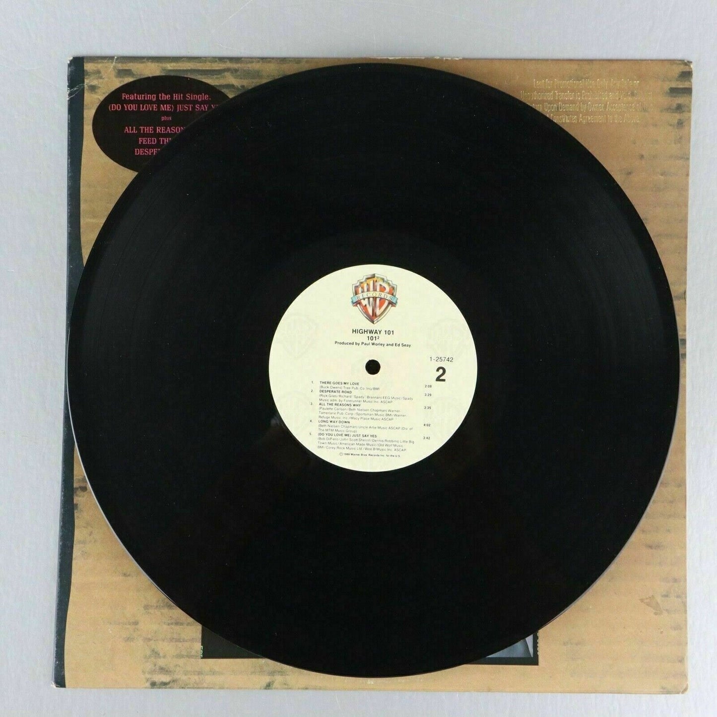 Highway 101 1998 PROMO Vinyl Record Album 1988 Warner Bros Country Pop Rock