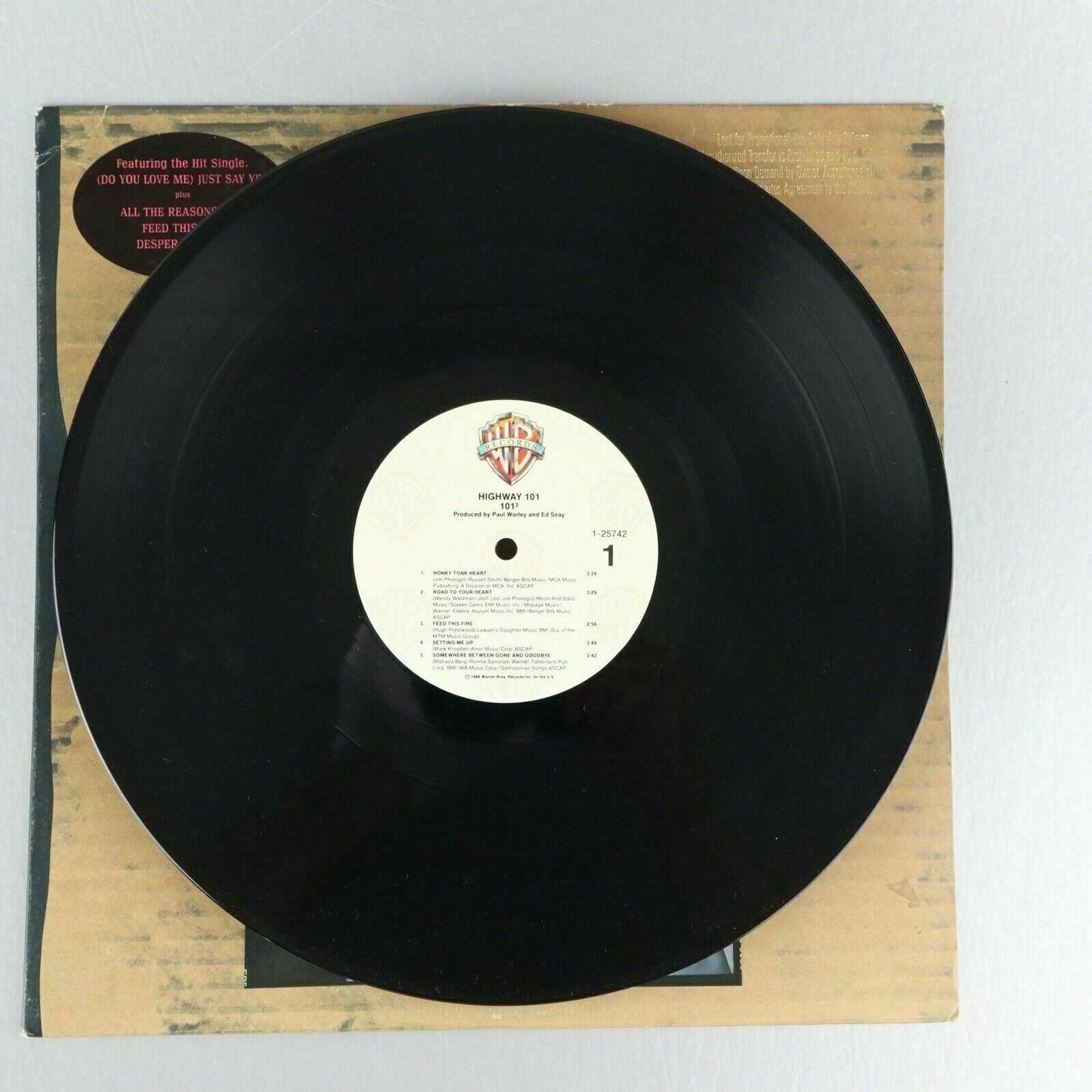 Highway 101 1998 PROMO Vinyl Record Album 1988 Warner Bros Country Pop Rock
