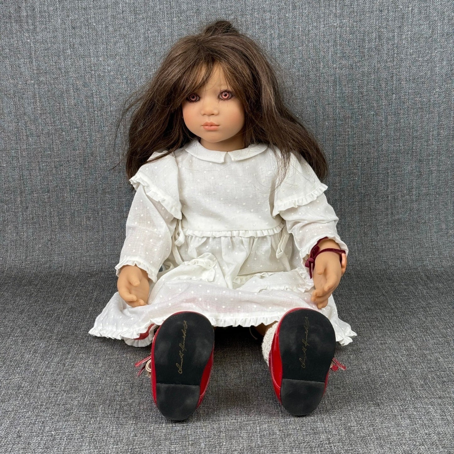 Vintage Annette Himstedt "Anna" Doll Red Shoes Girl Collectible 24"