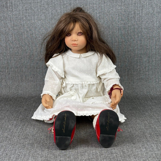 Vintage Annette Himstedt "Anna" Doll Red Shoes Girl Collectible 24"