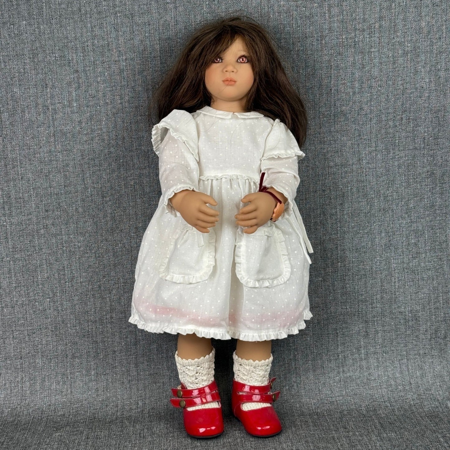 Vintage Annette Himstedt "Anna" Doll Red Shoes Girl Collectible 24"