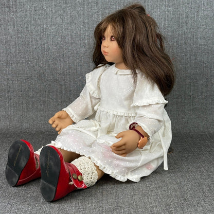 Vintage Annette Himstedt "Anna" Doll Red Shoes Girl Collectible 24"
