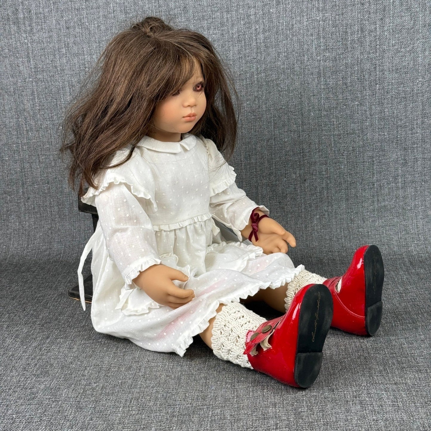 Vintage Annette Himstedt "Anna" Doll Red Shoes Girl Collectible 24"
