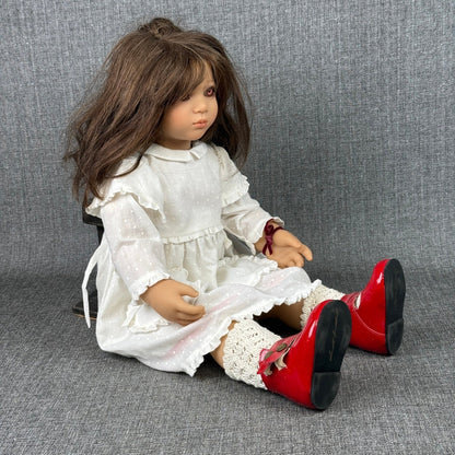 Vintage Annette Himstedt "Anna" Doll Red Shoes Girl Collectible 24"