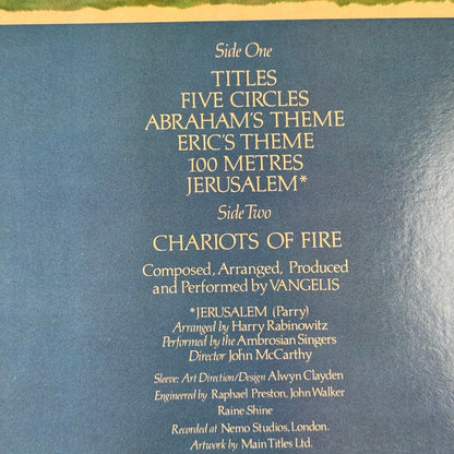 Vangelis Chariots of Fire Soundtrack Vinyl LP Record 1981 Polydor - VERY GOOD