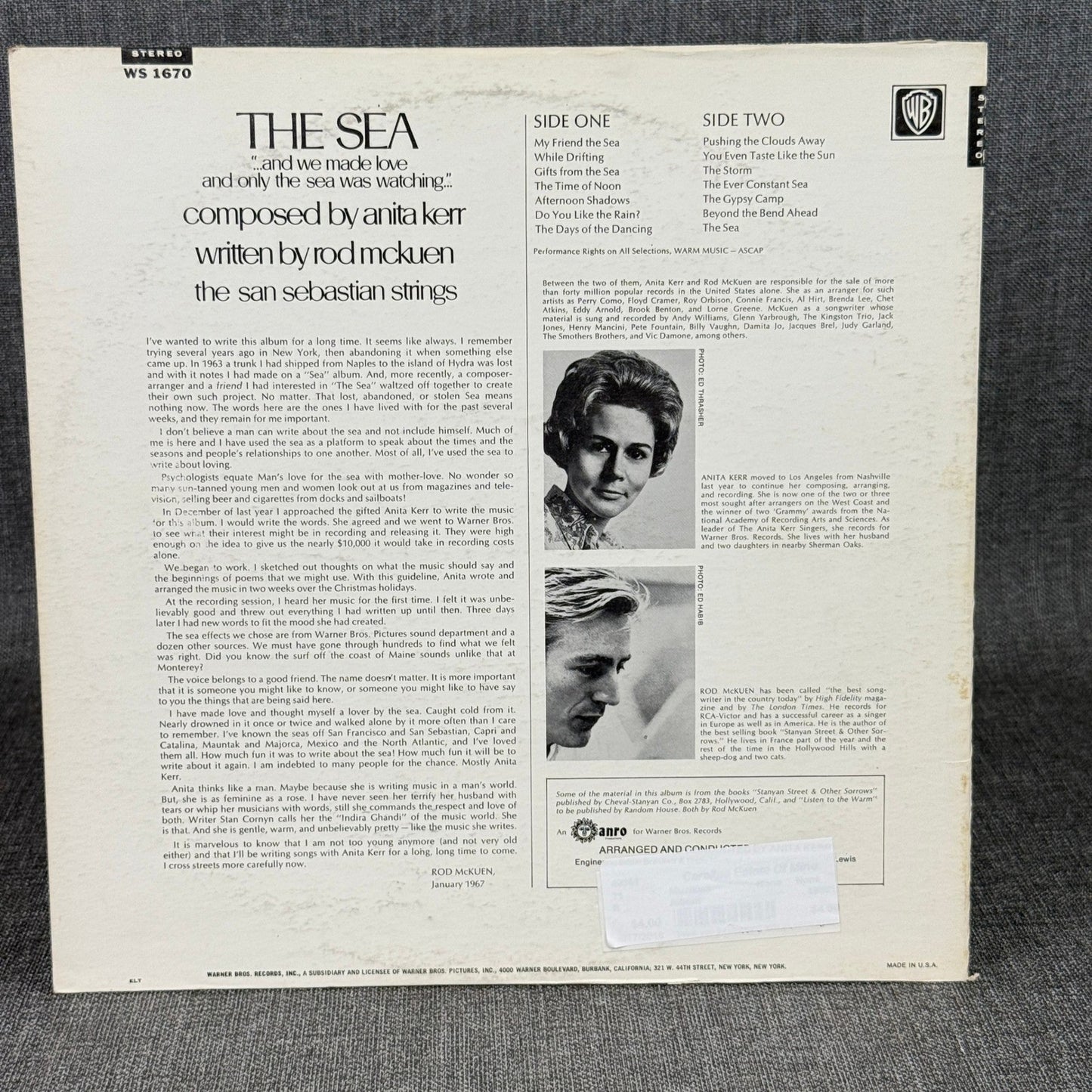 The Sea composed by Anita Kerr 1970 Vinyl Record