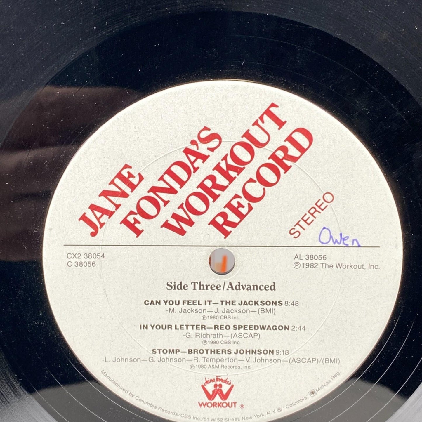 Jane Fonda's Workout Record Vinyl LP 1982 Fitness Exercise Album
