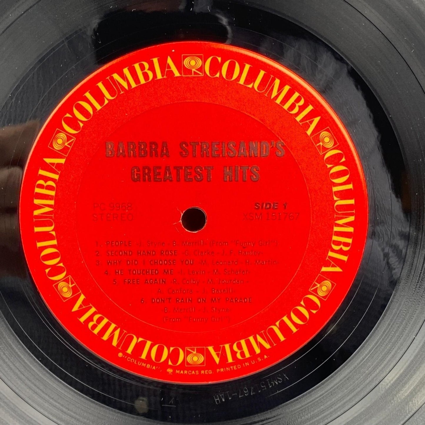 Barbra Streisand's Greatest Hits Vinyl Record LP Columbia PC 9968 Stereo