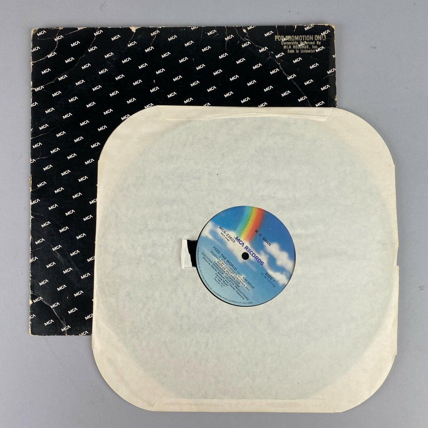 MC Shan Feed The World MCA Records Promo 12" Vinyl Single 1985 Hip Hop