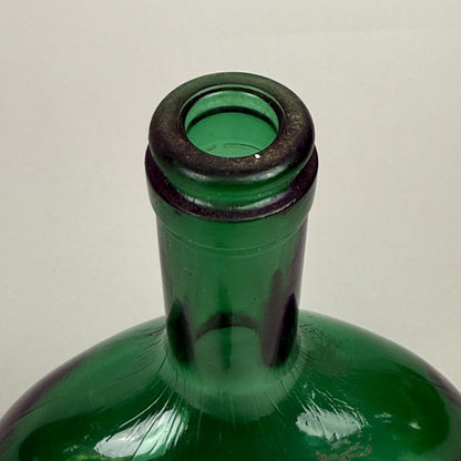 Emerald Green Glass Bottle Decanter with Cork Stopper 8"