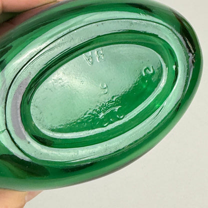 Emerald Green Glass Bottle Decanter with Cork Stopper 8"