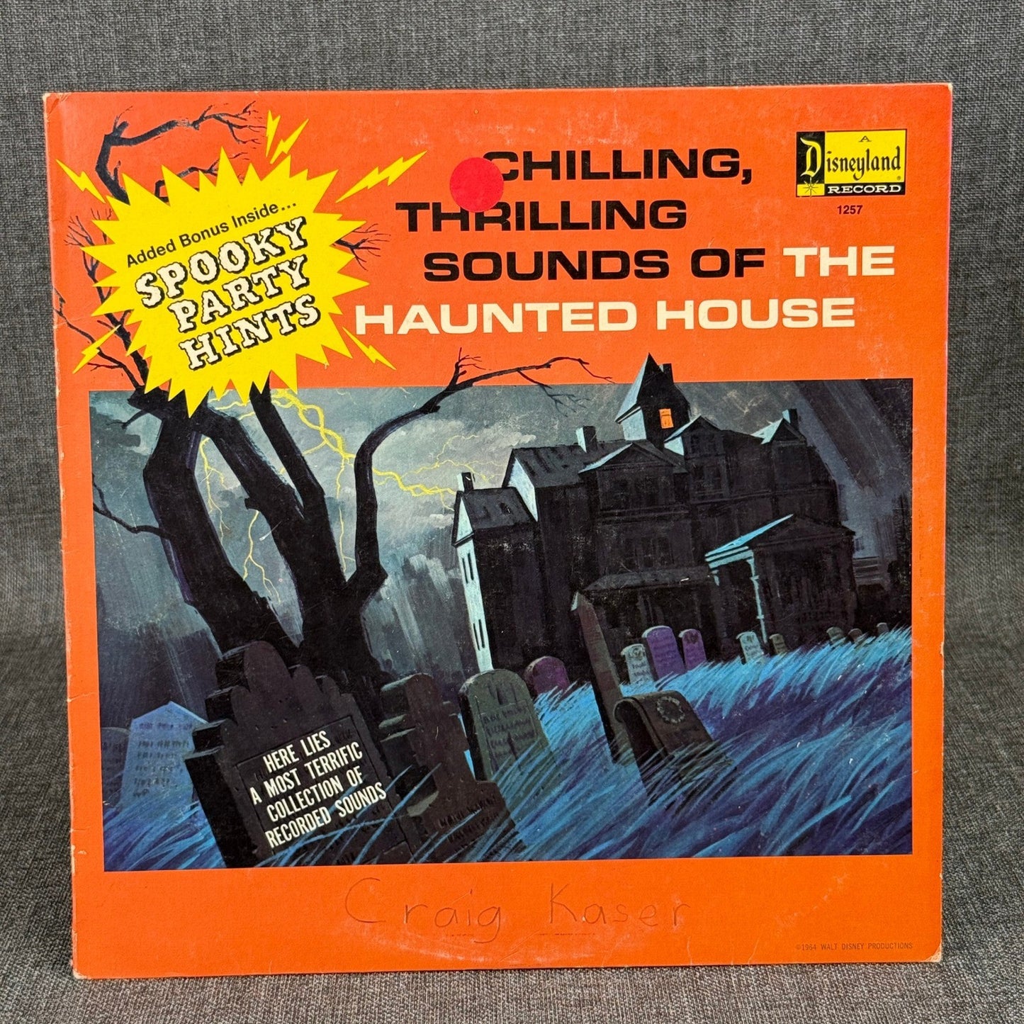 Disneyland Chilling, Thrilling Sounds of Haunted House Record LP Spooky Hints