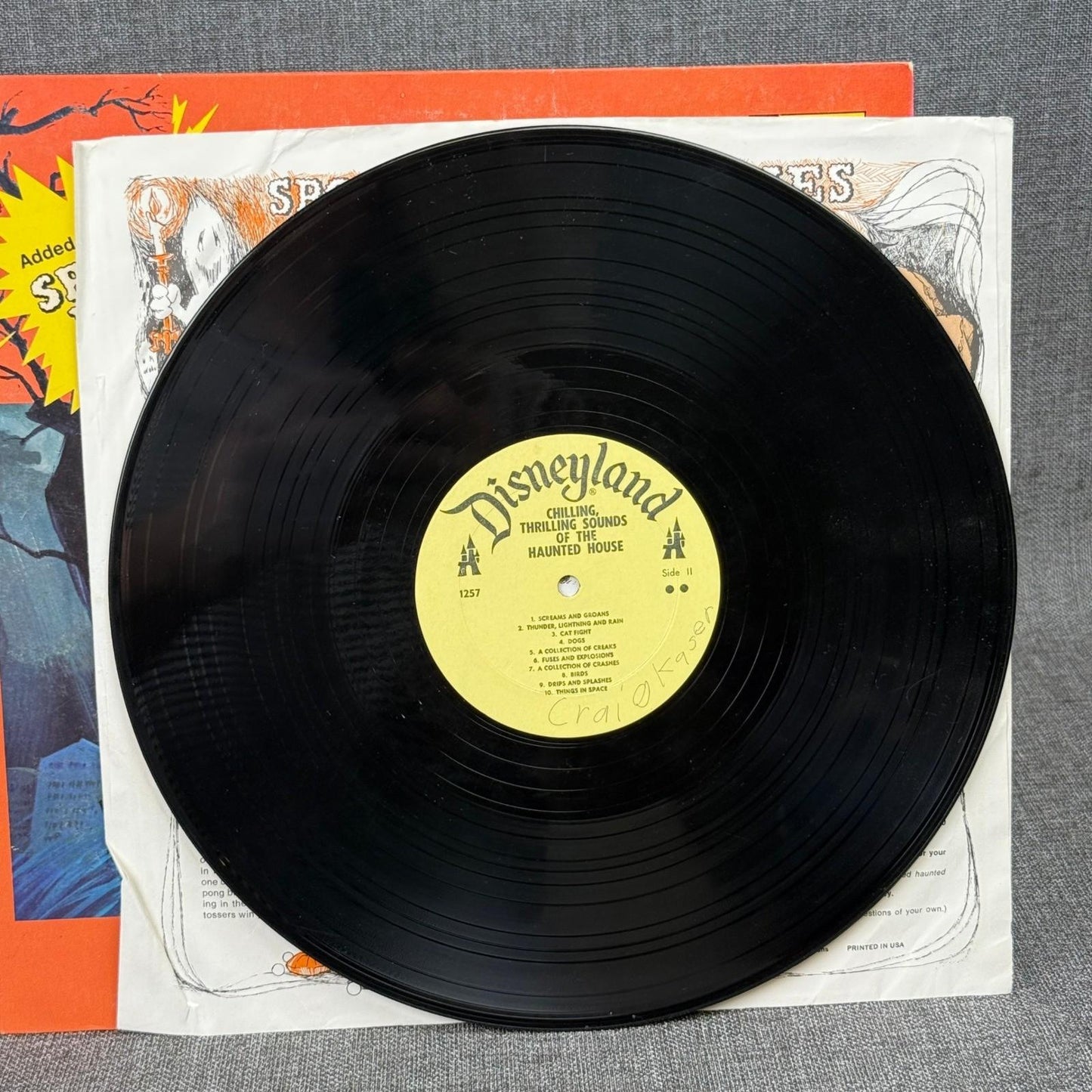Disneyland Chilling, Thrilling Sounds of Haunted House Record LP Spooky Hints