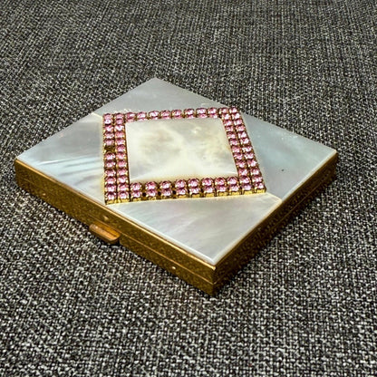 Bourjois New York Distributor Vintage Gold Tone Makeup Powder Compacts