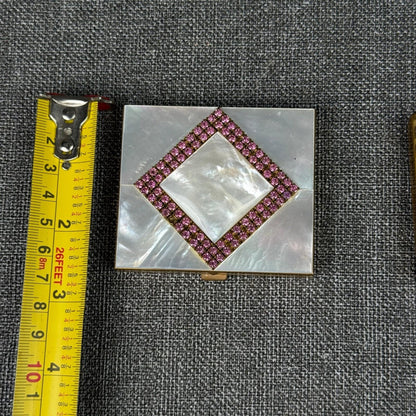 Bourjois New York Distributor Vintage Gold Tone Makeup Powder Compacts