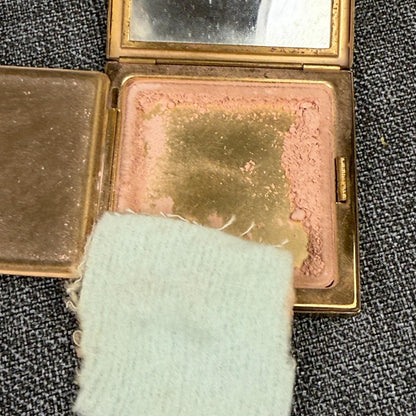 Bourjois New York Distributor Vintage Gold Tone Makeup Powder Compacts